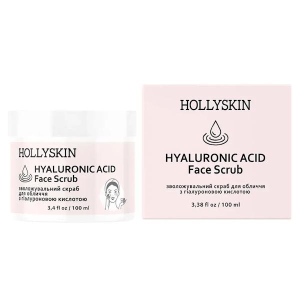 HOLLYSKIN Hyaluronic Acid Face Scrub – Скраб для лица с гиалуроновой кислотой, 100 мл