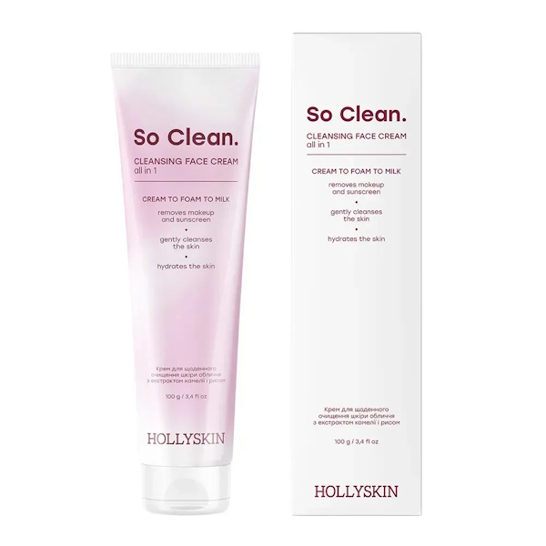 HOLLYSKIN So Clean – Крем для щоденного очищення шкіри обличчя, 100 гр