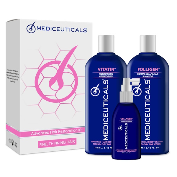 MEDICEUTICALS Advanced Hair Restoration Kit - Набор для стимулирования роста волос, 2х250 + 125 мл