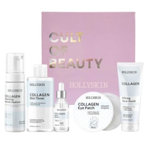 HOLLYSKIN Collagen Care Maxi Set – Набор по уходу за лицом, 150+250+30+100 мл + 100 шт