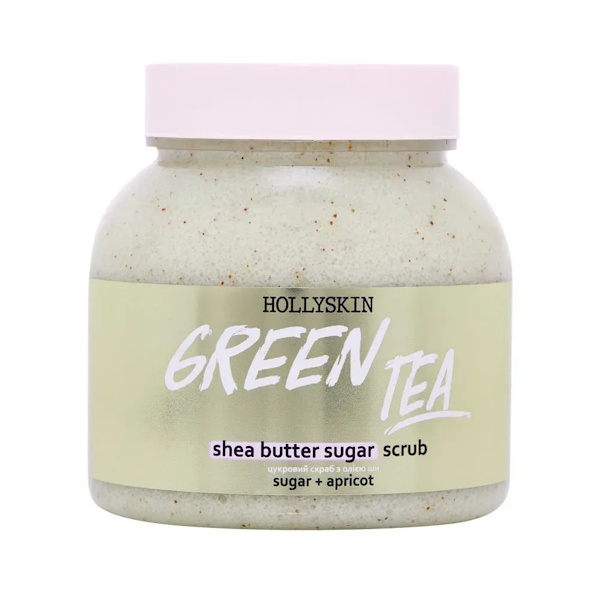 HOLLYSKIN Green Tea – Сахарный скраб с маслом ши и перлитом, 300 мл