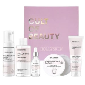 HOLLYSKIN Hyaluronic Acid Care Maxi Set – Набор по уходу за лицом, 150+250+30+100 мл + 100 шт