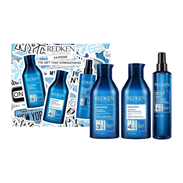 Redken Extreme Xmas Holiday Gift Set - Подарочный набор для слабых и поврежденных волос, 2×300 и 250 мл