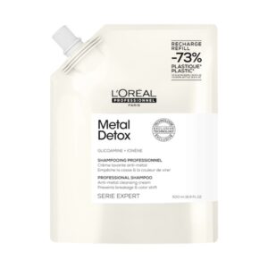 L'Oreal Professional Metal Detox Shampoo Refill – Професійний очищаючий шампунь для зменшення ламкості та небажаної зміни кольору, 500 мл