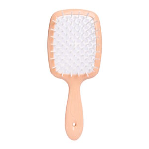 Janek Superbrush Standart Peach with White - Гребінець для волосся, персиковий з білим