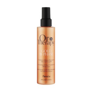 Fanola Oro Therapy Gold 24K Conditioner All Hair Types - Двухфазный спрей для волос с кератином и коллоидным золотом, 200 мл