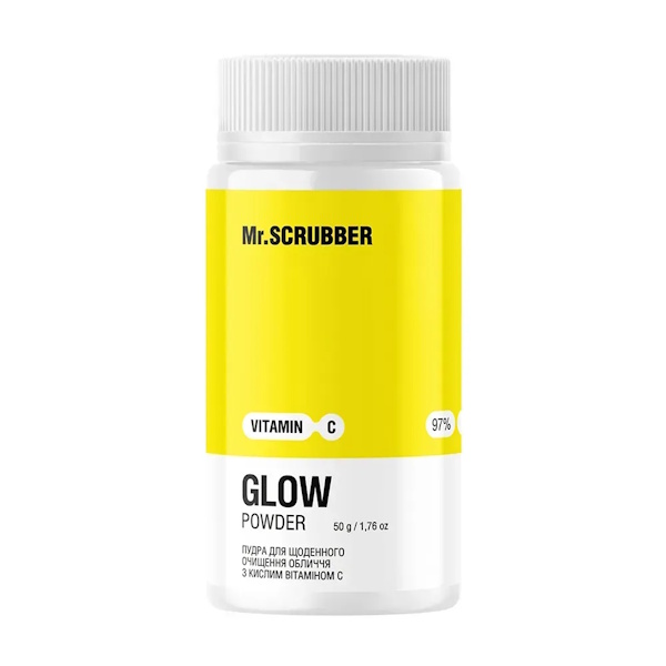 Mr.SCRUBBER Glow Vitamin C – Пудра для ежедневного очищения лица с витамином С, 50 гр