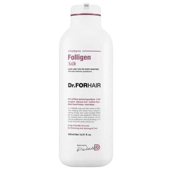 Dr.FORHAIR Folligen Silk Shampoo - Шампунь для сухого та пошкодженого волосся, 500 мл